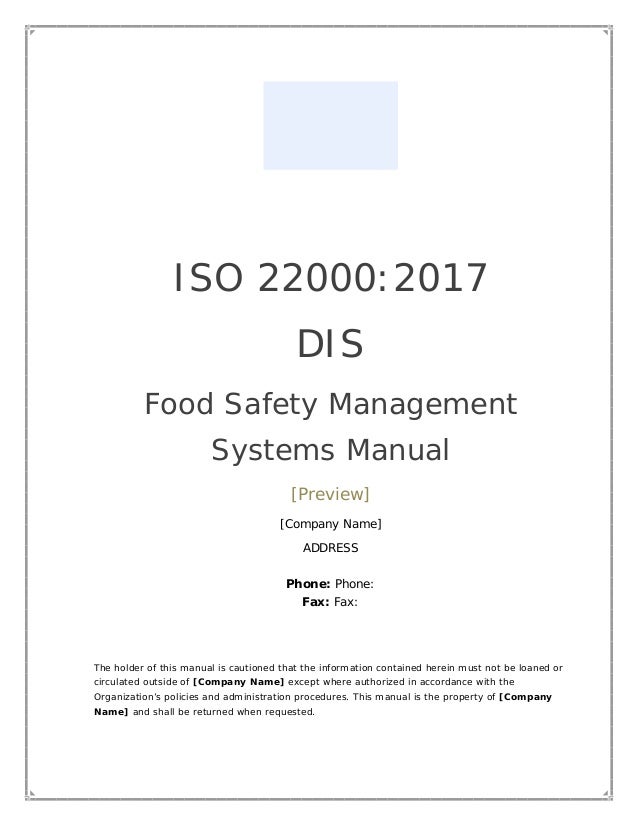 Iso 22000 Manual Pdf